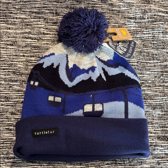 turtle fur Other - Turtle Fur | Blue Gondy Pom Beanie Winter Hat